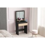 Lunara Makyaj Masası, Raflı, Çekmeceli, Aynalı, Beyaz - Görsel 2