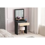 Lunara Makyaj Masası, Raflı, Çekmeceli, Aynalı, Beyaz - Görsel 3