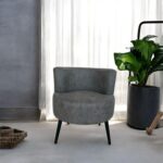 Gri Nubuk Kumaş Çay Seti Ikili Koltuk Berjer ve Sandık Puf Takımı (Salon, Balkon, Ofis) 3'lü Takım - Görsel 2