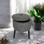 Gri Nubuk Kumaş Çay Seti Ikili Koltuk Berjer ve Sandık Puf Takımı (Salon, Balkon, Ofis) 3'lü Takım - Görsel 3