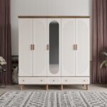 Comiet Soho 5 Kapaklı Aynalı Çekmeceli Mdf Gardırop