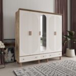 Comiet Soho 5 Kapaklı Aynalı Çekmeceli Mdf Gardırop - Görsel 2