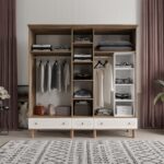 Comiet Soho 5 Kapaklı Aynalı Çekmeceli Mdf Gardırop - Görsel 3