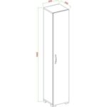 Decomob Nivora  Tek Kapaklı Çok Amaçlı Dolap -Beyaz - Görsel 3