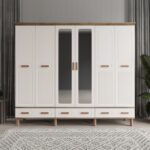 Comiet Pera 6 Kapaklı Aynalı Çekmeceli Mdf Gardırop