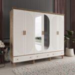 Comiet Soho 6 Kapaklı Aynalı Çekmeceli Mdf Gardırop - Görsel 2