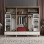 Comiet Soho 6 Kapaklı Aynalı Çekmeceli Mdf Gardırop - Görsel 3