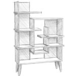 Lagomood New Sally Kitaplık Antrasit Meşe - Görsel 6