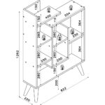 Lagomood New Sally Kitaplık Antrasit Meşe - Görsel 7