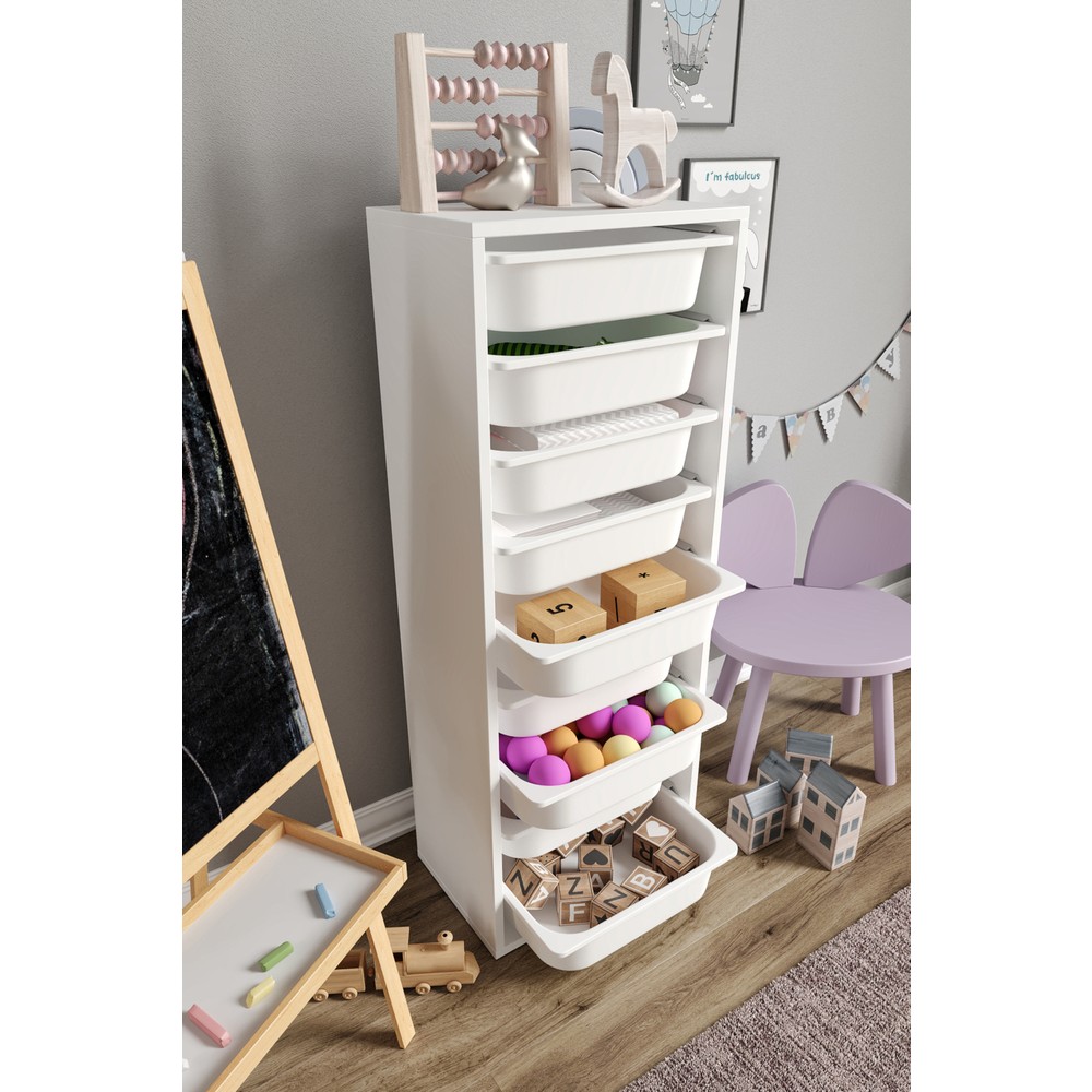 110000952126746.jpg Baby Darling Mdf - x l Mono 9 Sepetli Oyuncak Dolabı - Görsel 1