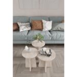 Wood Aria Mantar Sehpa 3'lü Set – Şık ve Fonksiyonel Zigon Sehpa, Yan Sehpa ve Orta Sehpa Takımı