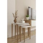 Wood Aria Kare Zigon Sehpa, 3lü Sehpa Seti, Zigon Sehpa,, Ahşap Ayaklı Zigon Sehpa - Görsel 4