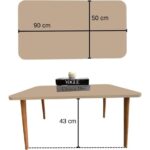 Orta Sehpa, Ahşap Ayaklı Orta Sehpa, Salon Masa, Dikdörtgen Orta Sehpa - Görsel 5