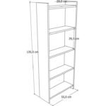 Wood Aria Breeze 4 Bölmeli Kitaplık - Atlantik Çam - Görsel 3