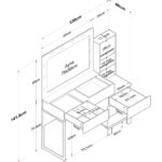 Rani BJ151 Hollywood Işıklı Aynalı Kulis Makyaj Masası Cam Tablalı 5 Çekmeceli Takı Düzenleyici Beyaz - Görsel 2