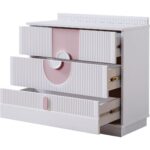 Setay Vira Çocuk Odası Takımı, Vira 2 Kapaklı Dolap, Perla Karyola, Şifonyer, Kitaplık - Pembe - Görsel 4