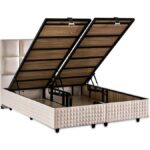 Niron Yatak Star Yatak Seti 140X190 cm Çift Kişilik Yaylı Sert Ortopedik Yatak Krem Keten Lüks Baza Başlık Takım - Görsel 4