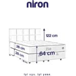 Niron Yatak Star Yatak Seti 140X190 cm Çift Kişilik Yaylı Sert Ortopedik Yatak Krem Keten Lüks Baza Başlık Takım - Görsel 5