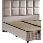 Niron Yatak Star Yatak Seti 140X190 cm Çift Kişilik Yaylı Sert Ortopedik Yatak Krem Keten Lüks Baza Başlık Takım - Görsel 6
