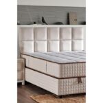 Niron Yatak Star Yatak Seti 140X190 cm Çift Kişilik Yaylı Sert Ortopedik Yatak Krem Keten Lüks Baza Başlık Takım - Görsel 8