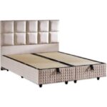 Niron Yatak Star Yatak Seti 140X190 cm Çift Kişilik Yaylı Sert Ortopedik Yatak Krem Keten Lüks Baza Başlık Takım - Görsel 9