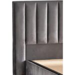 Niron Yatak Hades Lüks Baza ve Başlık Seti 160X200 cm Çift Kişilik Baza ve Başlık Takımı Koyu Gri Özel Kumaş - Görsel 6