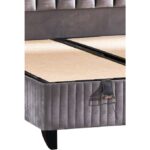 Niron Yatak Hades Lüks Baza ve Başlık Seti 160X200 cm Çift Kişilik Baza ve Başlık Takımı Koyu Gri Özel Kumaş - Görsel 7