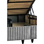 Niron Yatak Hades Lüks Baza ve Başlık Seti 160X200 cm Çift Kişilik Baza ve Başlık Takımı Koyu Gri Özel Kumaş - Görsel 8