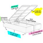 Niron Violet Baza ve Başlık Seti 180X200 cm Çift Kişilik Sandıklı Mor Kumaş Baza ve Başlığı - Görsel 4