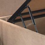 Niron Ela Baza - 90X190 cm Tek Kişilik Sandıklı Sütlü Kahve Kumaş Baza Silinebilir Soho Kumaş - Görsel 4