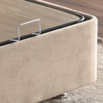 Niron Ela Baza - 90X190 cm Tek Kişilik Sandıklı Sütlü Kahve Kumaş Baza Silinebilir Soho Kumaş - Görsel 5