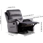 Niron Trone TV Koltuğu Multi Fonksiyonel Baba Koltuğu Sallanan Dönen ve Yatan Koltuk Yumuşak Tuşeli Özel Kumaş Füme - Görsel 7
