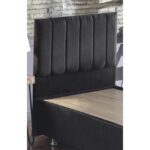 Niron Piano Lite Baza ve Başlık Seti 120x200 cm Tek Kişilik Siyah Metal Profil Baza ve Başlığı Silinebilir Soho Kumaş - Görsel 4
