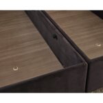 Niron Piano Lite Baza ve Başlık Seti 120x200 cm Tek Kişilik Siyah Metal Profil Baza ve Başlığı Silinebilir Soho Kumaş - Görsel 5