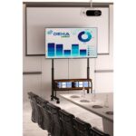 Frenli Tekerlekli Yükseklik Ayarlı Tv Duvar Paneli  Tv Standı Konsol Hareketli Televizyon Ünitesi - Görsel 2