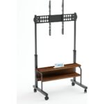 Frenli Tekerlekli Yükseklik Ayarlı Tv Duvar Paneli  Tv Standı Konsol Hareketli Televizyon Ünitesi - Görsel 4