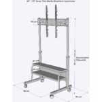 Frenli Tekerlekli Yükseklik Ayarlı Tv Duvar Paneli  Tv Standı Konsol Hareketli Televizyon Ünitesi - Görsel 5