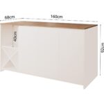 Bimossa Gustav L4710 Mutfak Adası 160  cm  – Beyaz Ahşap Üst, Şaraplık, Bar Masası Çok Amaçlı Depolamalı Dolap - Görsel 6