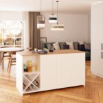 Bimossa Gustav L4710 Mutfak Adası 160  cm  – Beyaz Ahşap Üst, Şaraplık, Bar Masası Çok Amaçlı Depolamalı Dolap - Görsel 7