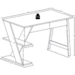 Lagomood Olivia Çalışma Masası   120 cm Beyaz Meşe - Görsel 4