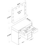 Rani BJ115 Hollywood Işıklı Aynalı Kulis Makyaj Masası 7 Çekmeceli Takı Düzenleyici Beyaz - Görsel 2