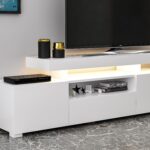 İnarch Dizayn T0014 LED Işıklı, Raflı Tv Sehpası, Oturma Odası Tv Ünitesi - Görsel 3