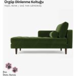 Decoraev Ürgüp Dinlenme Koltuğu Puf Josefin Koltuk Kanepe Tv Koltuğu Baba Koltuğu Dinlenme Koltuğu Psikolog Koltuğu Bekleme Koltuğu Sağ Kolçak Yeşil - Görsel 2