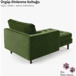Decoraev Ürgüp Dinlenme Koltuğu Puf Josefin Koltuk Kanepe Tv Koltuğu Baba Koltuğu Dinlenme Koltuğu Psikolog Koltuğu Bekleme Koltuğu Sağ Kolçak Yeşil - Görsel 4