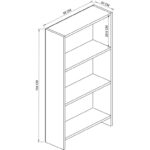 Wood Aria Kitaplık | Çok Amaçlı Dolap 4 Bölmeli  |  Dosya Dolabı - Görsel 5