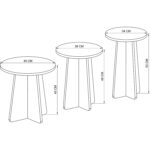 Wood Aria Mantar Sehpa 3'lü Set – Şık ve Fonksiyonel Zigon Sehpa, Yan Sehpa ve Orta Sehpa Takımı - Görsel 5