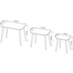 Wood Aria Kare Zigon Sehpa, 3lü Sehpa Seti, Zigon Sehpa,, Ahşap Ayaklı Zigon Sehpa - Görsel 5