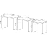 Wood Aria Puzzle Zigon Sehpa, 3lü Zigon Sehpa, Yan Sehpa, Oturma Odası - Görsel 5