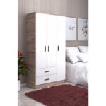Gubimo Abete 3 Kapılı 2 Çekmeceli Gardırop (ELBİSE DOLABI-YÜKLÜK) / Atlantik Çam-beyaz