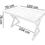 Lifema Z Modern Metal Ayak 70 x 120 Mutfak Yemek Masası - Görsel 5